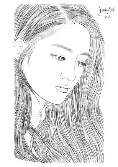 新手上路白描李沁(女神(òωó)),希望下次画得更好