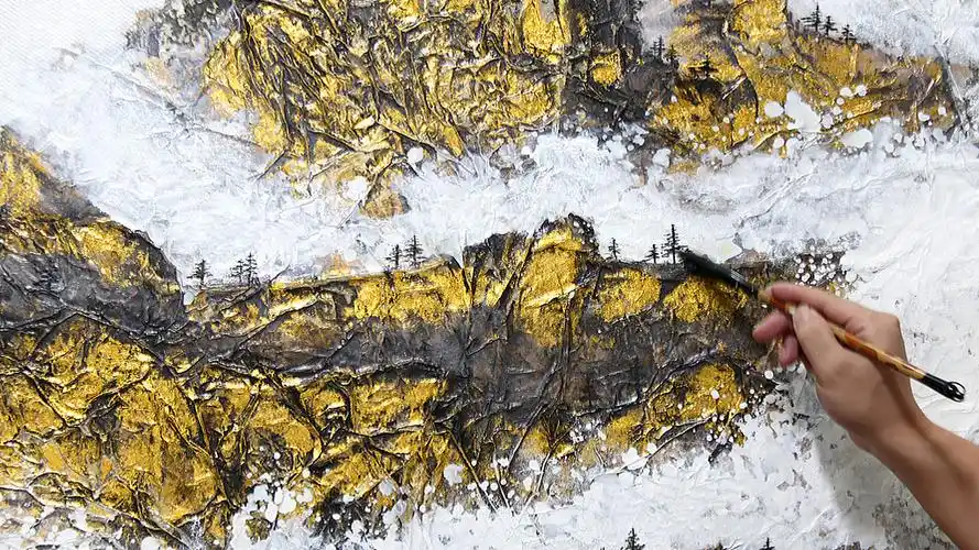 《金山》综合材料插画