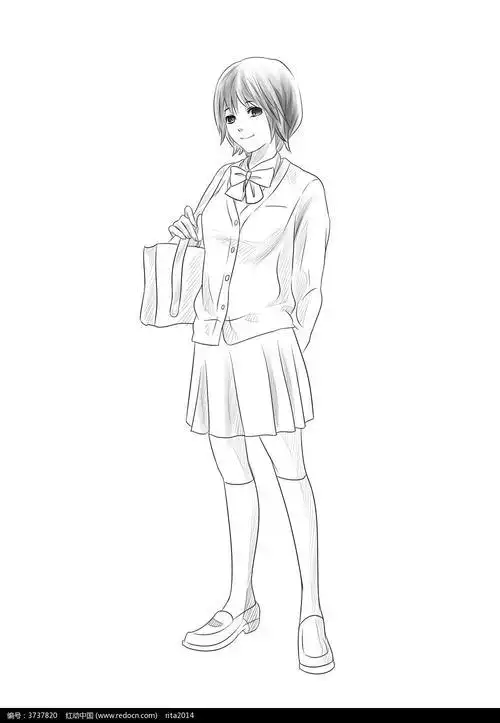 简笔画侧面站立