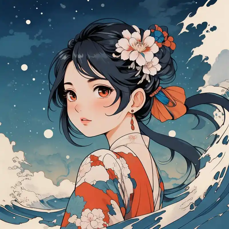 95浮世绘风女生头像,绝美收藏99