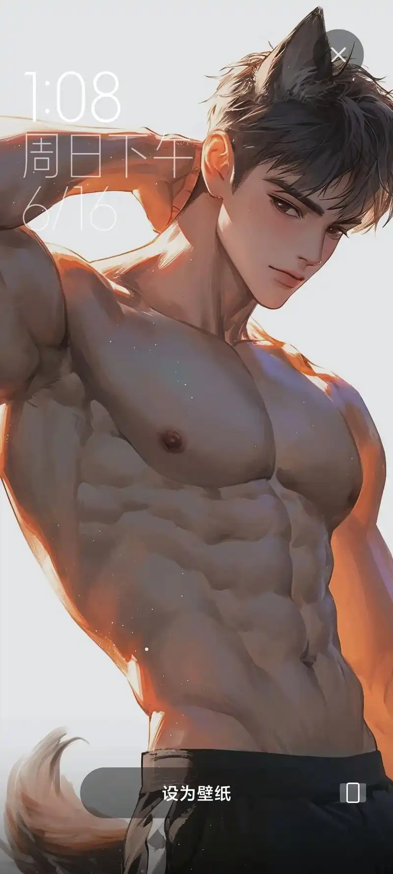 【knife动漫帅哥壁纸】#手机锁屏 #撩起衣服就是腹肌 # - 抖音