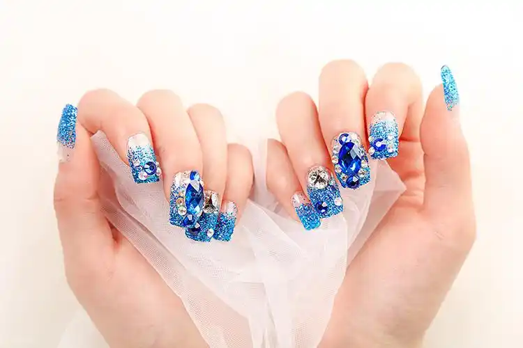 可拆卸款新娘指甲带钻 创意假指甲贴片穿戴甲 厂家直销代工代发