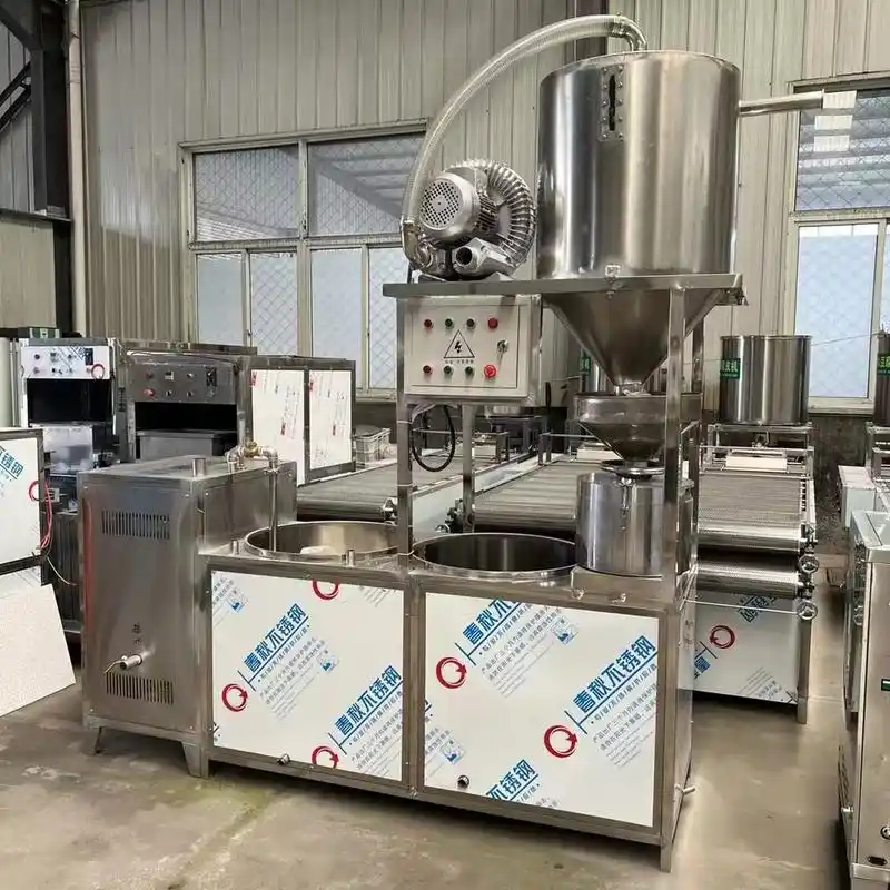 全自动豆腐机设备# 豆腐机械 1,方便快捷: 一台设备只需一人操作,省