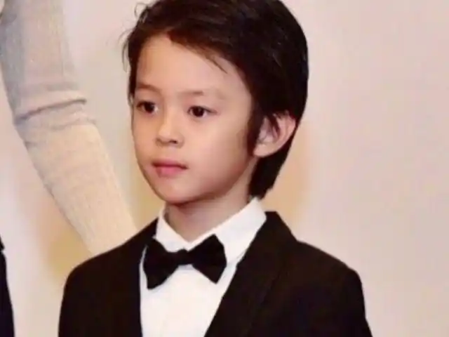 汪涵儿子近照曝光越长越像妈妈网友男孩随妈妈