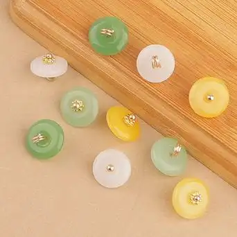 平安扣新中式国风汉服旗袍纽扣琉璃仿玉石衬衫开衫扣衬衣装饰配件