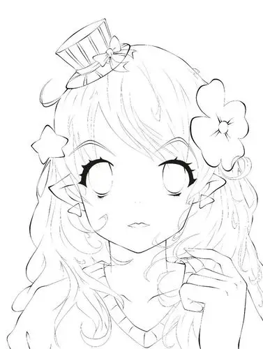 线稿#漫画卡通人物绘画 平面 灵感 素材 二次元