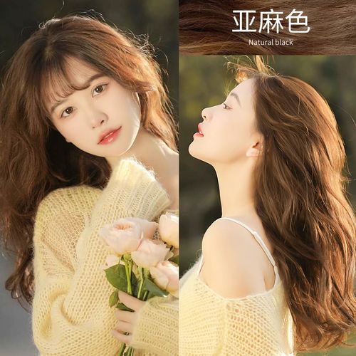 亚麻色染发剂膏2021流行色无需褪色植物天然正品品牌纯灰棕女显白