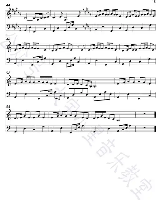 《下山》钢琴谱 示范 发布