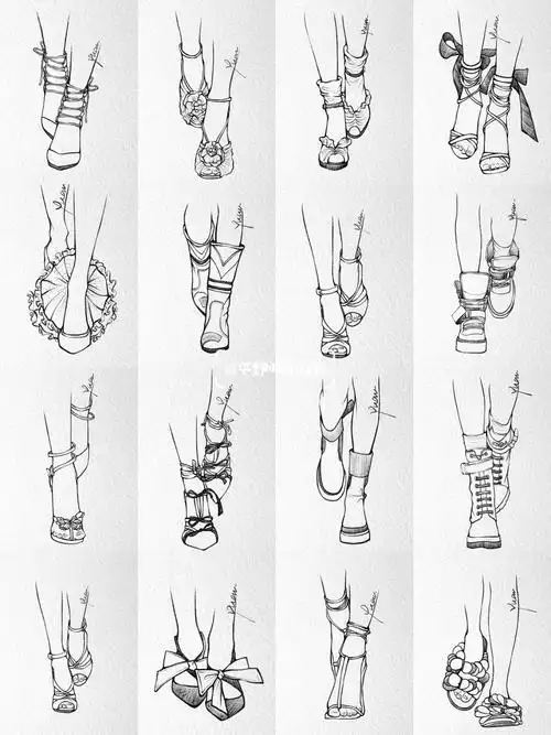 服装设计秀场设计鞋子写生小合集