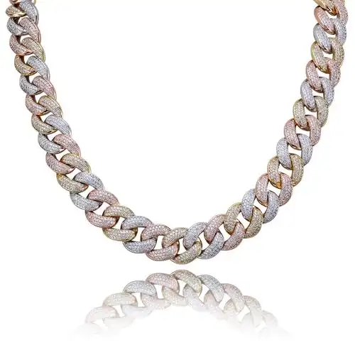 wts-q10036 时尚 18毫米冰古巴链黄金项链 dropshipping