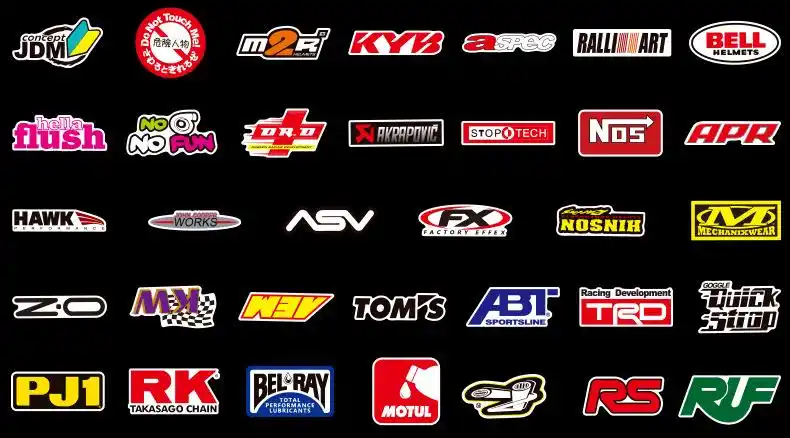 100张jdm汽车摩托潮流改装logo亚马逊爆款涂鸦贴纸拉杆箱可移贴画