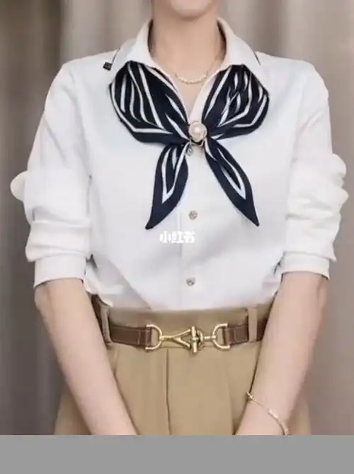 衬衫搭配丝巾5种系法