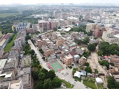 航拍广东省东莞市石排镇