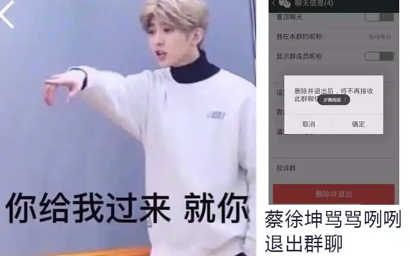 蔡徐坤骂骂咧咧退出群聊表情包_蔡徐坤表情包