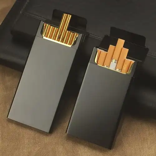 自动弹盖烟盒20支装软整包粗男女士加长细硬壳烟夹保护创意刻字