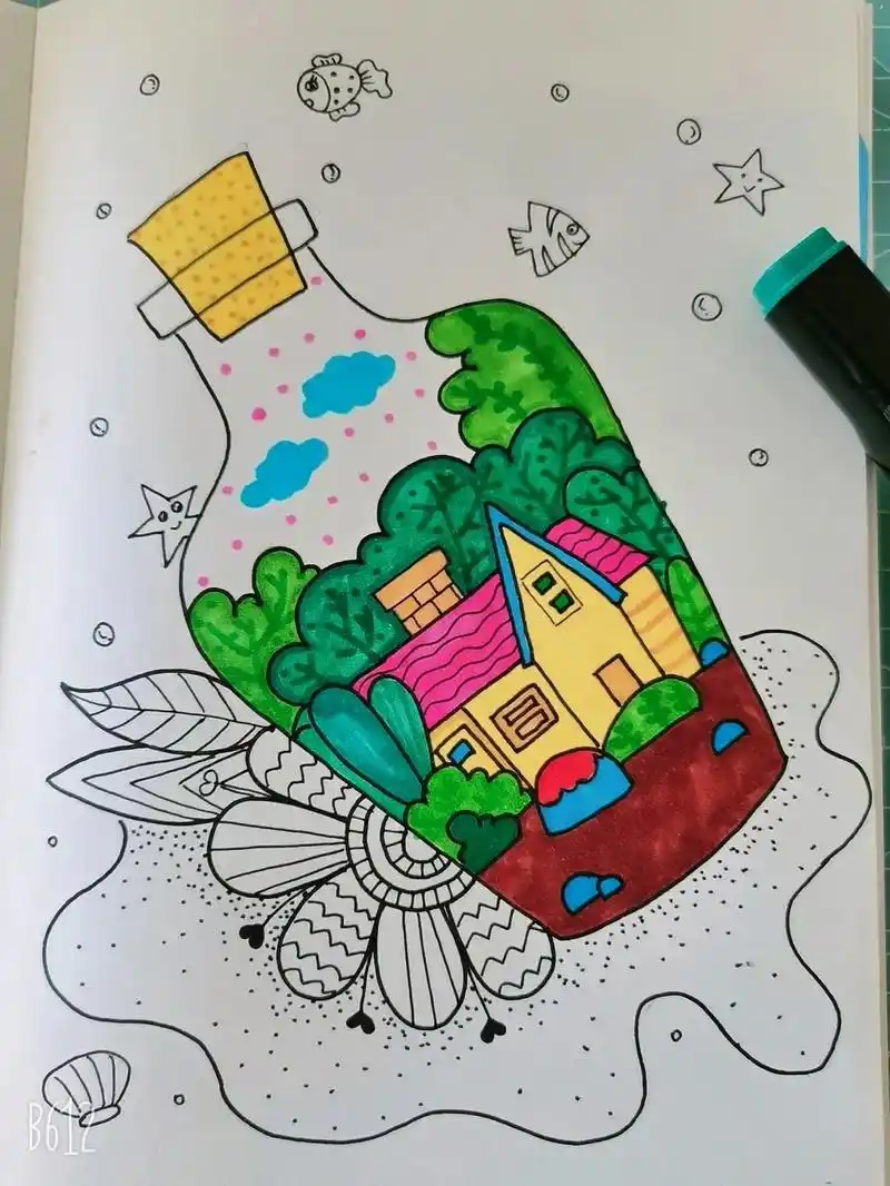 抖音图文来了 #儿童创意画 #每日一画 #创意儿童美术  - 抖音