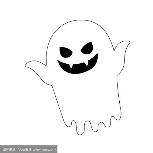 幽灵的万圣节幽灵在白色的背景