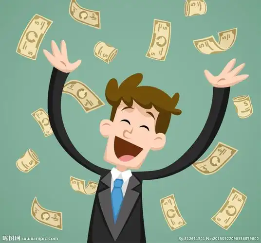 纸币雨中的男子图片