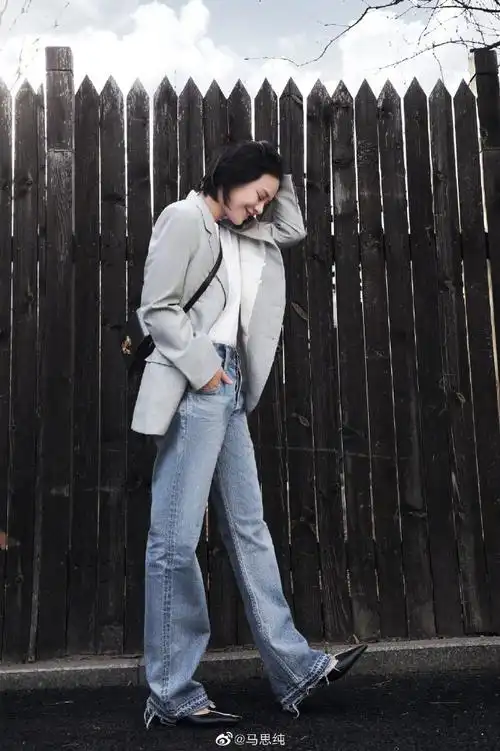 马思纯灰西装造型##马思纯灰西服##马思纯灰西装早春随拍