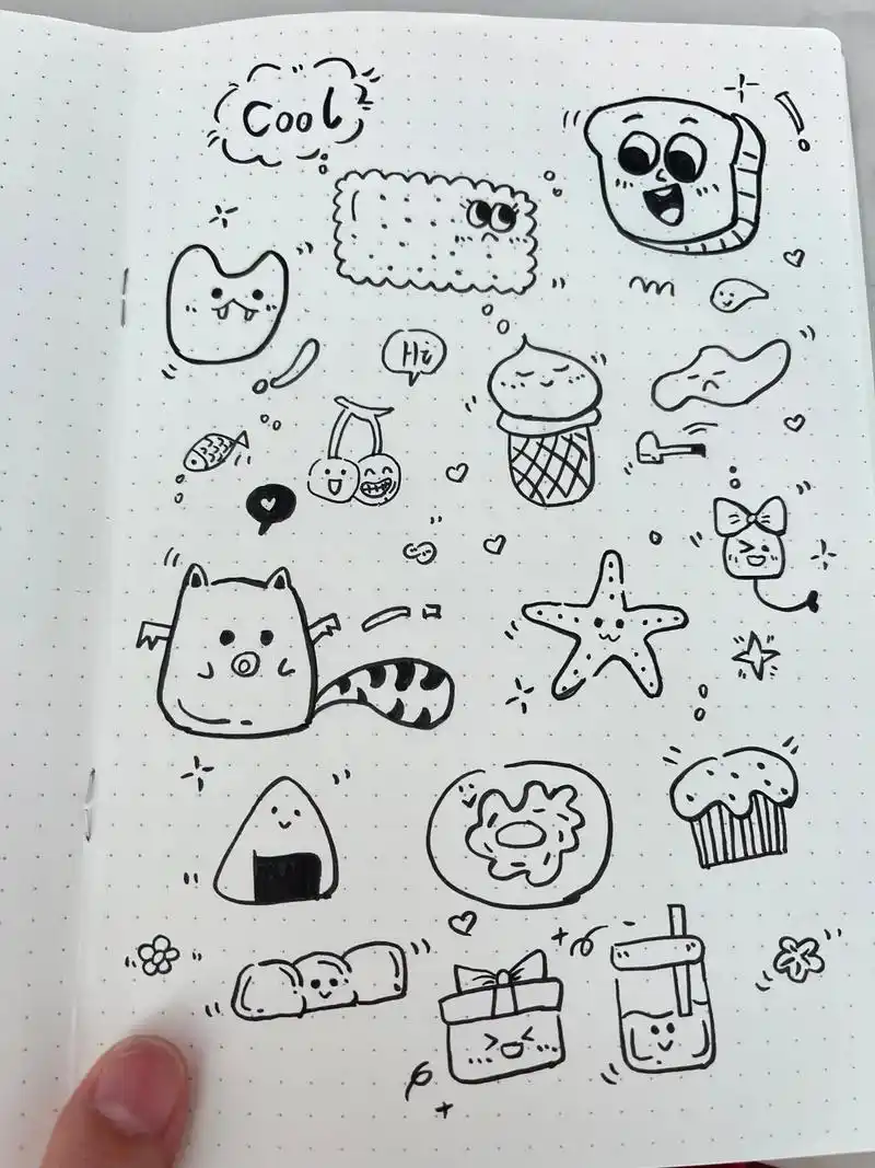 可可爱爱的手帐简笔画素材.超简单的手帐素材来喽～#可爱卡通  - 抖音