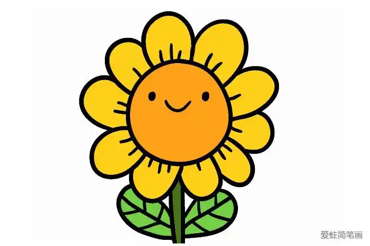 卡通向日葵简笔画