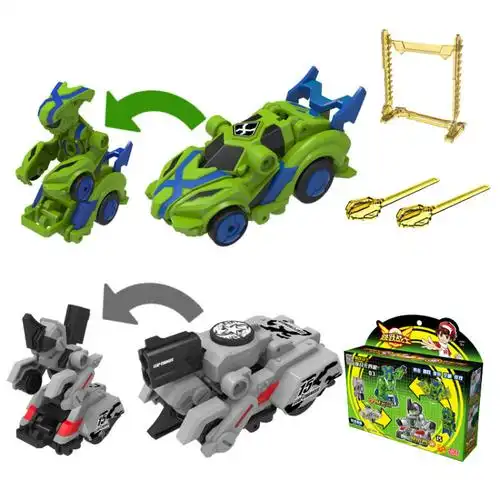 战士2魔幻车神3变形战飞车4机器人烈火骑士男孩玩具套装 9803丛云飞vs