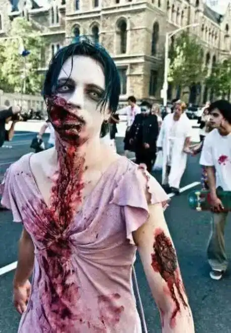 【电影《生化危机》中只剩半边脸,血腥恶心的外国僵尸】