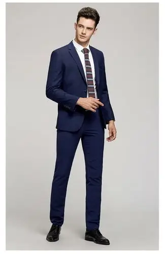 romon/罗蒙男士修身西装职业装新款结婚新郎伴郎礼服商务西服套装