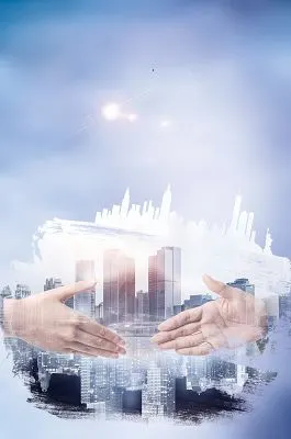 国际象棋大气商务企业文化励志宣传标语海报背景简约笔画大气商务企业