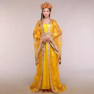 古装服装女贵妃拖尾图片