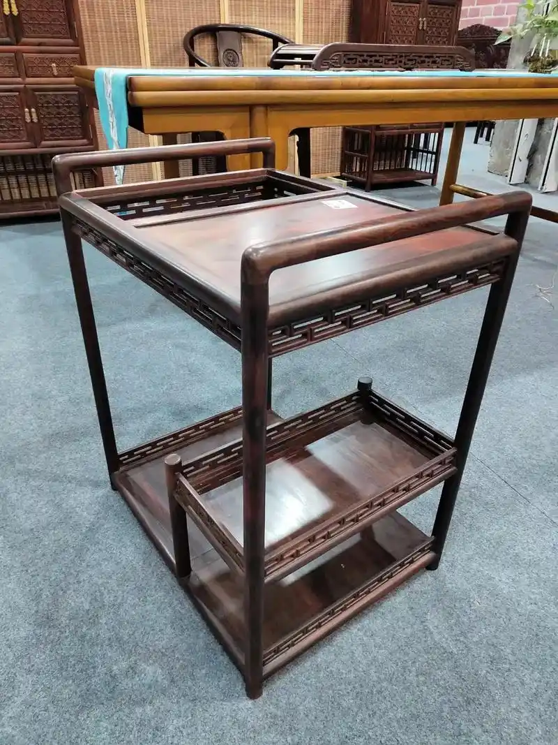 名贵木材老三,大红酸枝,精工货茶水柜一个,原 - 抖音