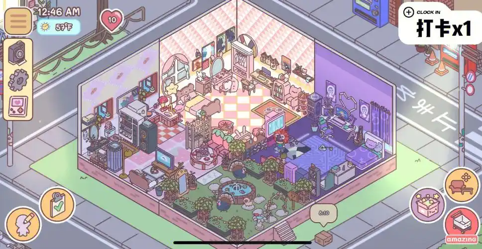 客厅7915女生房间7915男生房间pocket love是个治愈小游戏