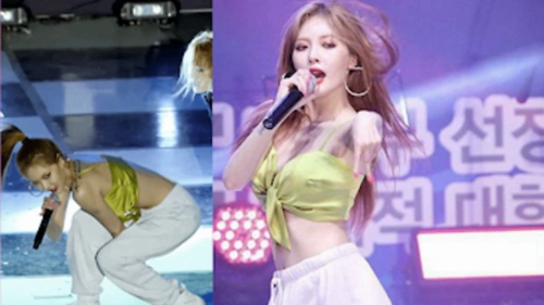 泫雅舞台衣服散开全程抓着衣服完成表演令万千粉丝沸腾