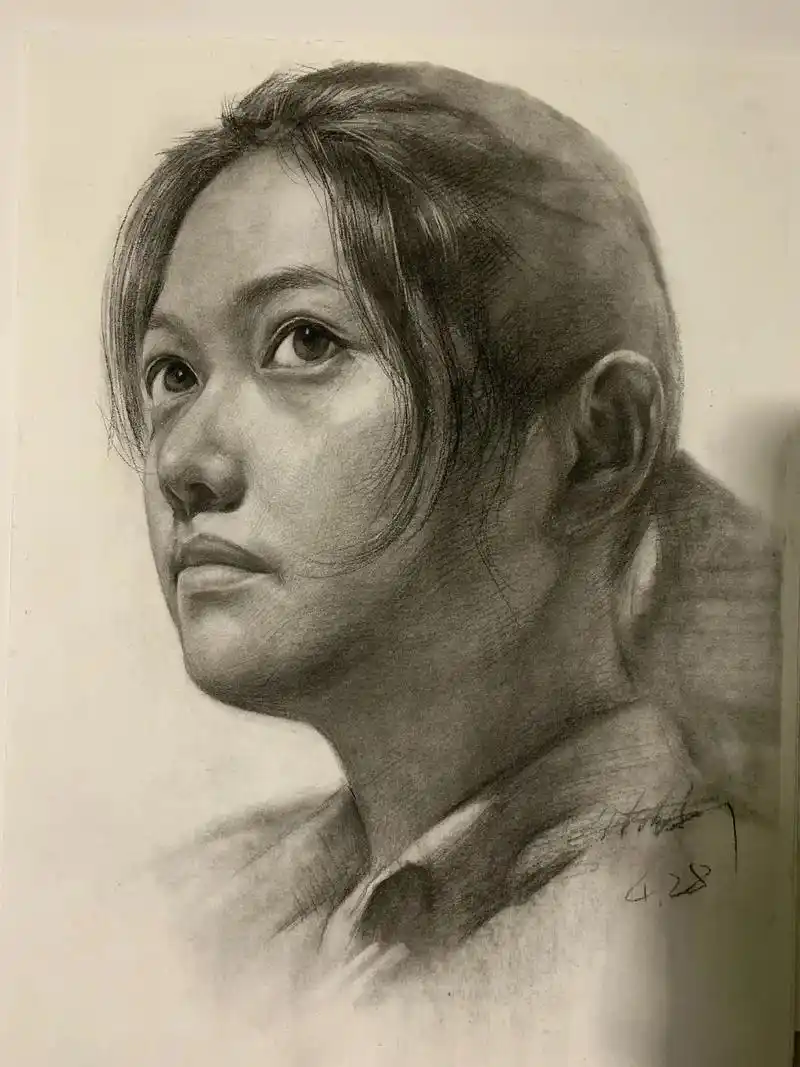 素描 #艺术 #人物肖像 #想画就画  - 抖音