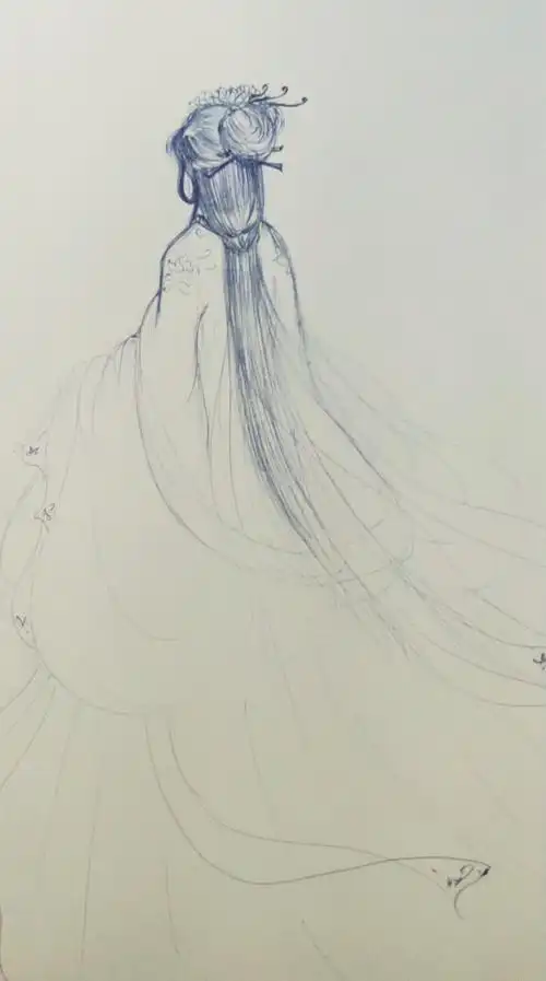 手绘 古风 女子线稿求画古典美女的线条画画古风美女94古风美女铅笔画