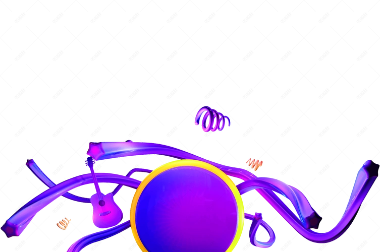 渐变炫彩背景板边框c4d立体海报装饰