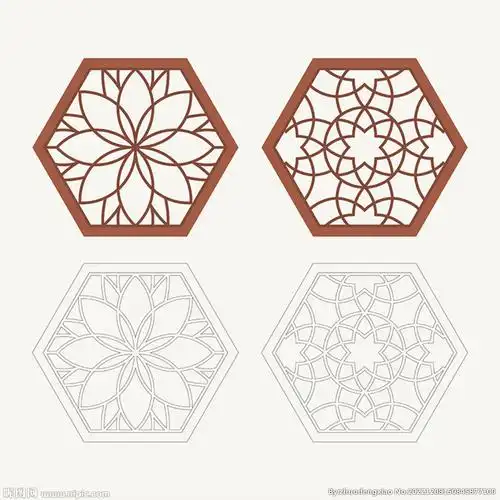 六边形窗花格 花窗 中式图案
