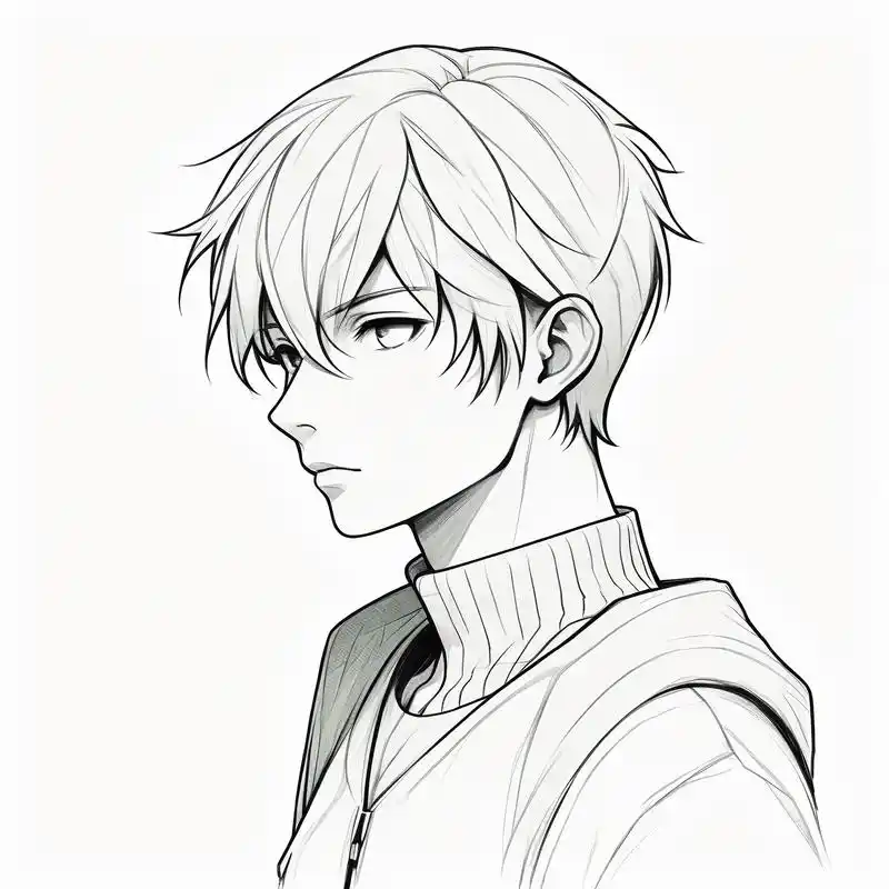 96 寸头男生黑白素描头像 94