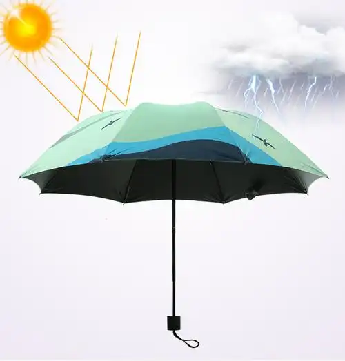 百盛洋 晴雨伞折叠黑胶太阳伞遮阳伞 6303d恋上盛夏 粉红_ 4折现价46