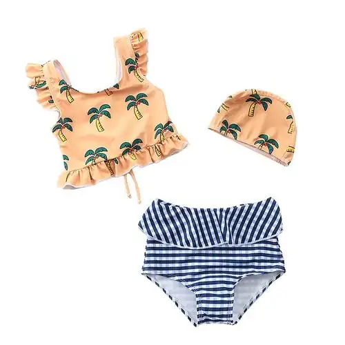 儿童泳衣女童可爱分体比基尼甜美樱桃游泳衣婴幼儿童泳装厂家直销