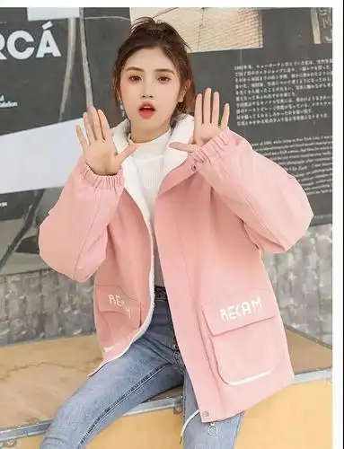 中学生冬装外套女高初中生韩版大童少女棉衣袄秋冬中长款加绒加厚