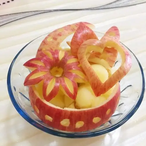 天使带路做的创意苹果雕刻与摆盘