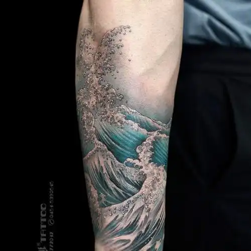 神奈川冲浪里肌肤画作丨神奈川_纹身吧社区 - 纹身大咖