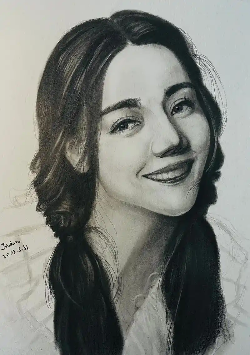 迪丽热巴 #素描 - 抖音