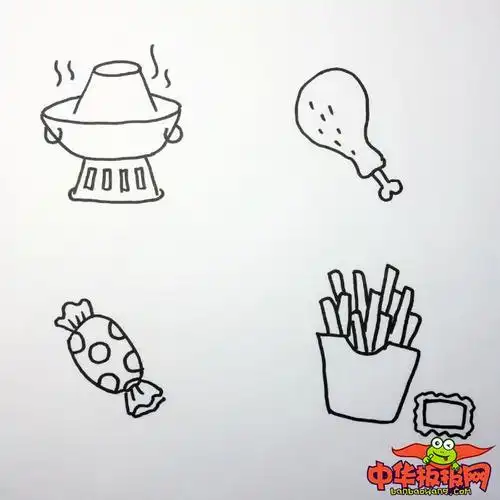 美食怎么画简笔画图片,食物简笔画图片大全