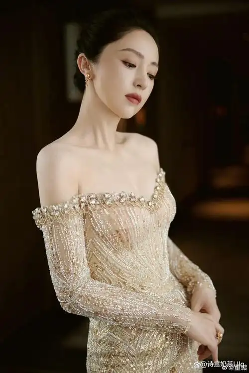 董璇搭配这套若隐若现的闪珠礼服,简直就是仙女下凡!