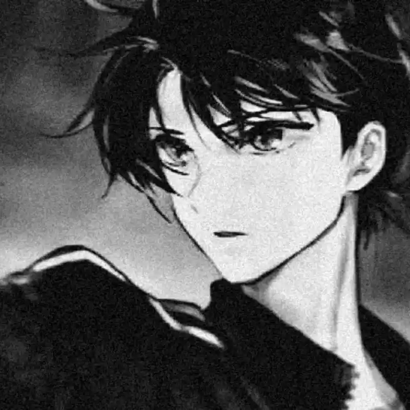 酷拽黑白动漫男头.#优质头像 #潮男头像 #霸气头像 #黑白 - 抖音