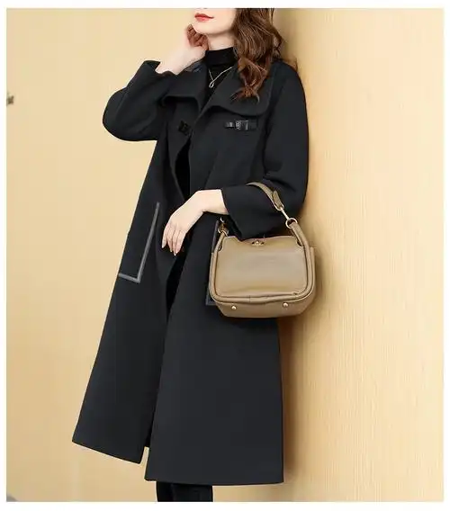 加迪麦伦品牌女装毛呢大衣女羊毛双面2021年秋冬新款减龄洋气大气外套