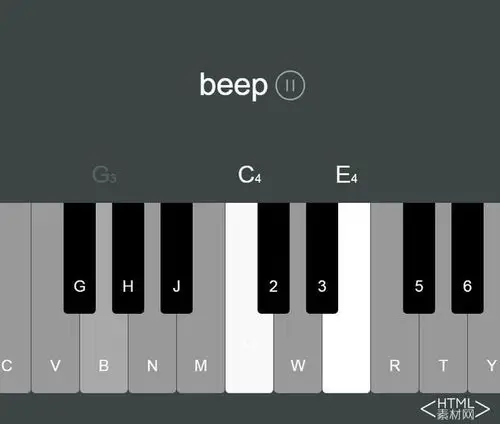纯js带音符显示功能的网页电子琴插件 - 网页特效 html素材网 #可下载