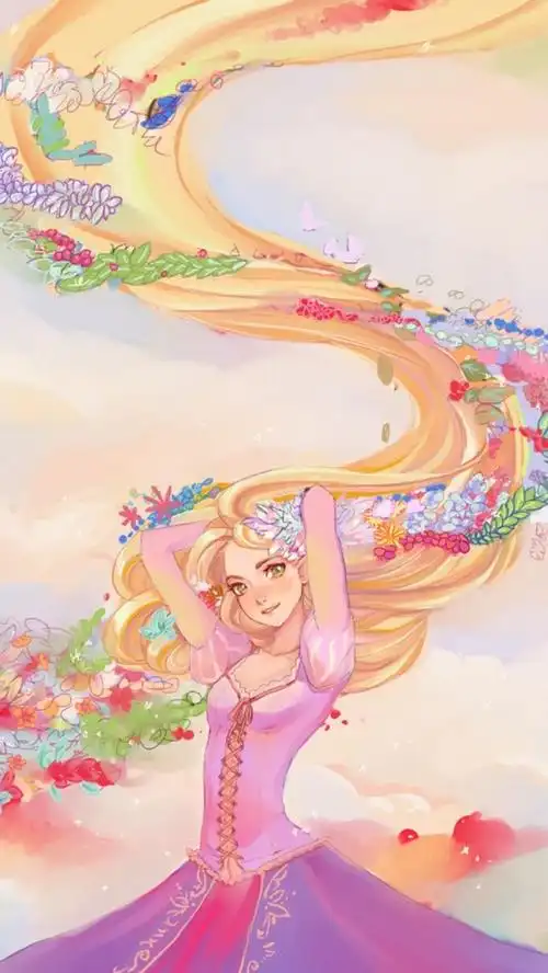 长发公主 #水彩